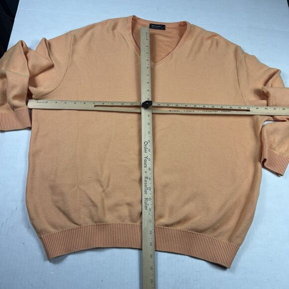 Vintage St. Croix Men’s XL Cotton Sweater Peach V-Neck Made in USA Minor Flaws - Picture 5 of 12